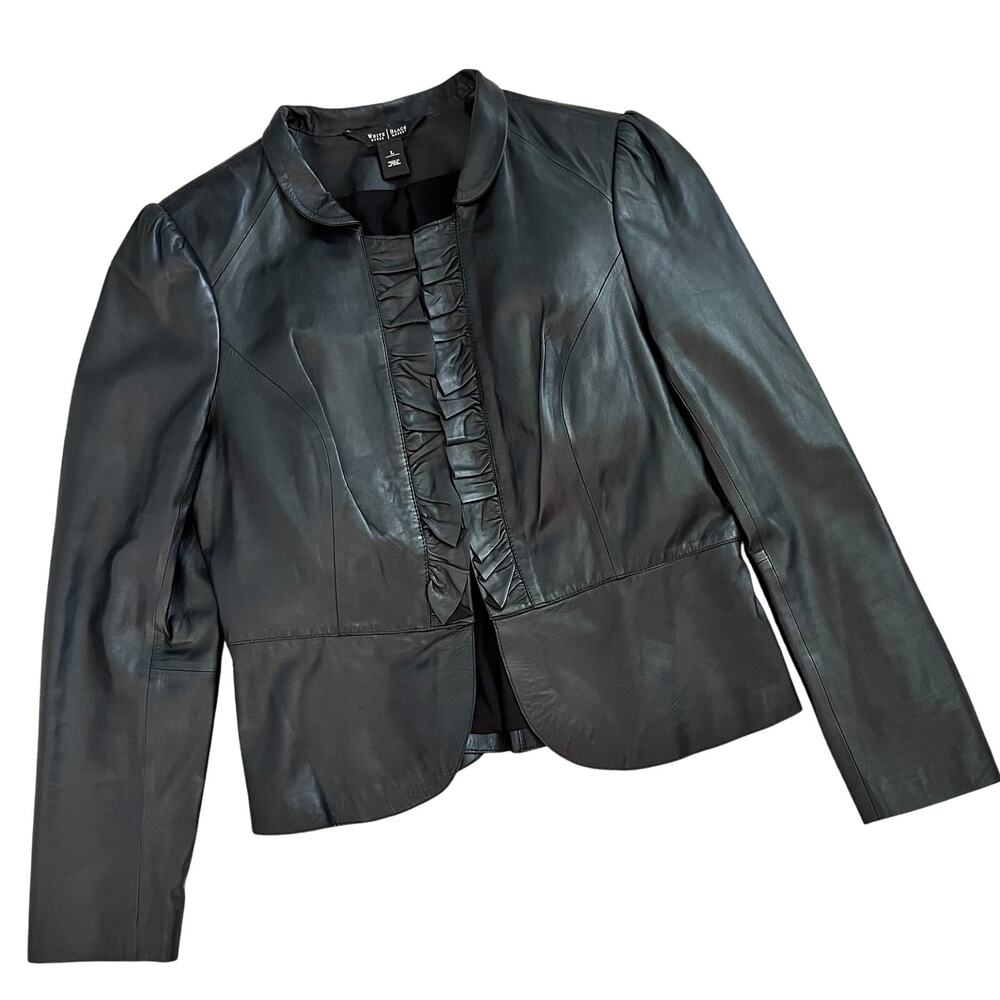 White House Black Market Elegant Black Leather Jacket